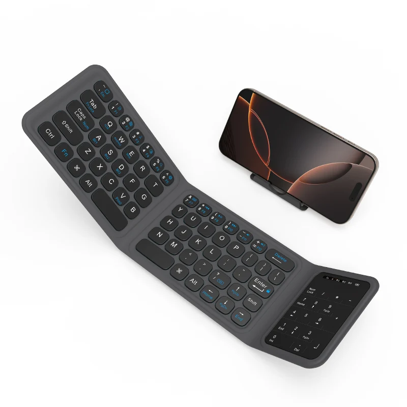 Teclado Sem Fio Dobrável com Touchpad